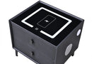 Noptiera Inteligentă Multifunctionala, iluminare LED tactil, incarcare wireless si USB, boxa Bluetooth, 2 sertare