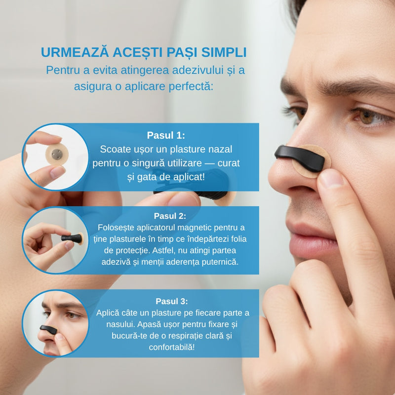 Plasturi nazali magnetici, Marimi Diferite, Pentru imbunatatirea respiratiei